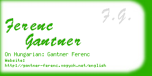 ferenc gantner business card